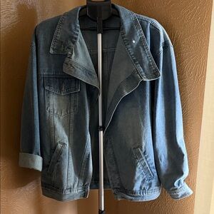 Source Unknown Faded Blue Denim Jacket for Women